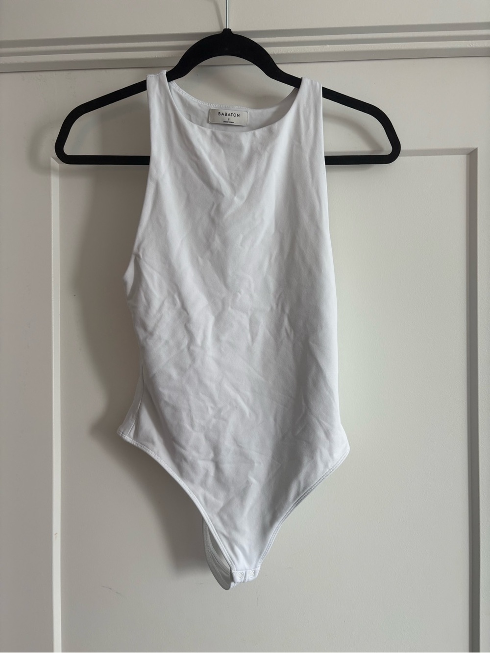 Babaton High Neck White Bodysuit